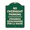 Signmission No Overnight Parking Prohibido Estacionarse Por La Noche Heavy-Gauge Alum, 24" x 18", G-1824-23830 A-DES-G-1824-23830 - alternate 1
